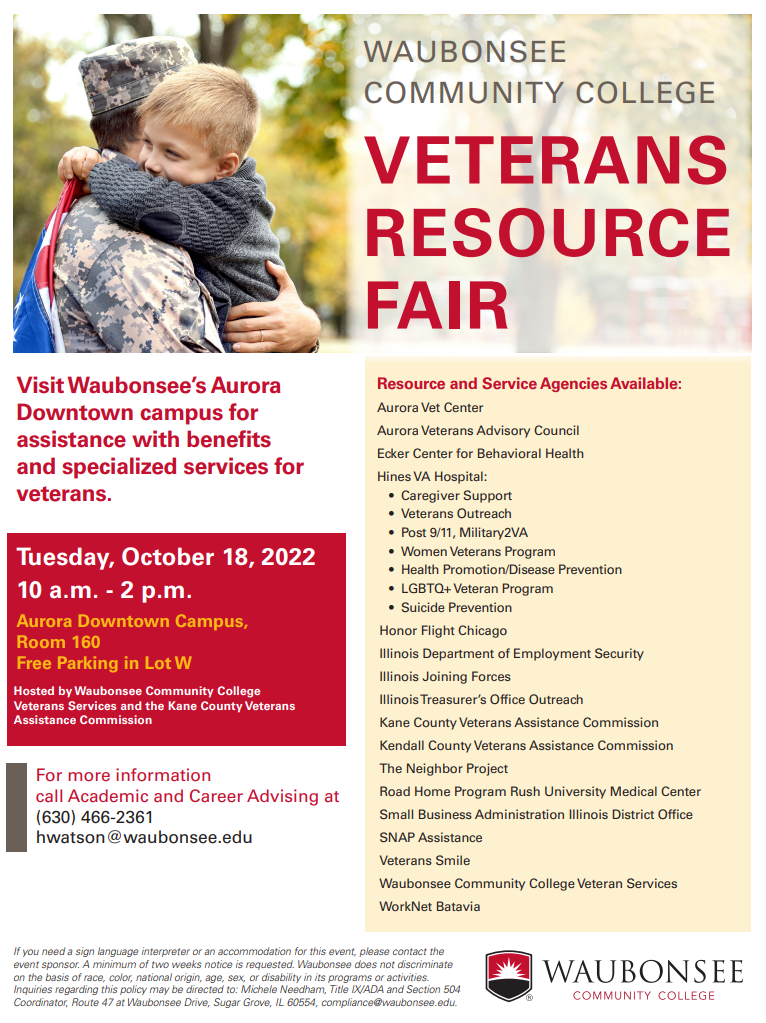 Veterans Resource Fair 2022 Flier | Waubonsee Community College