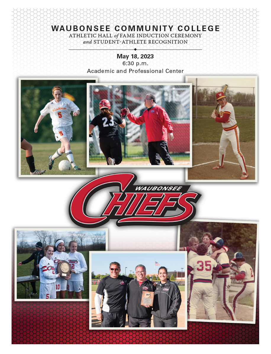 2023 Athletic Hall of Fame Ceremony Program Cover Waubonsee Community