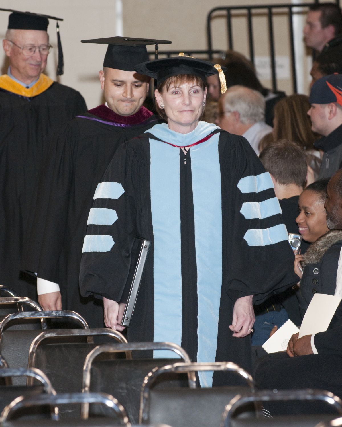  Dr. Sobek leads the stage party for the 2010 Commencement Ceremony.