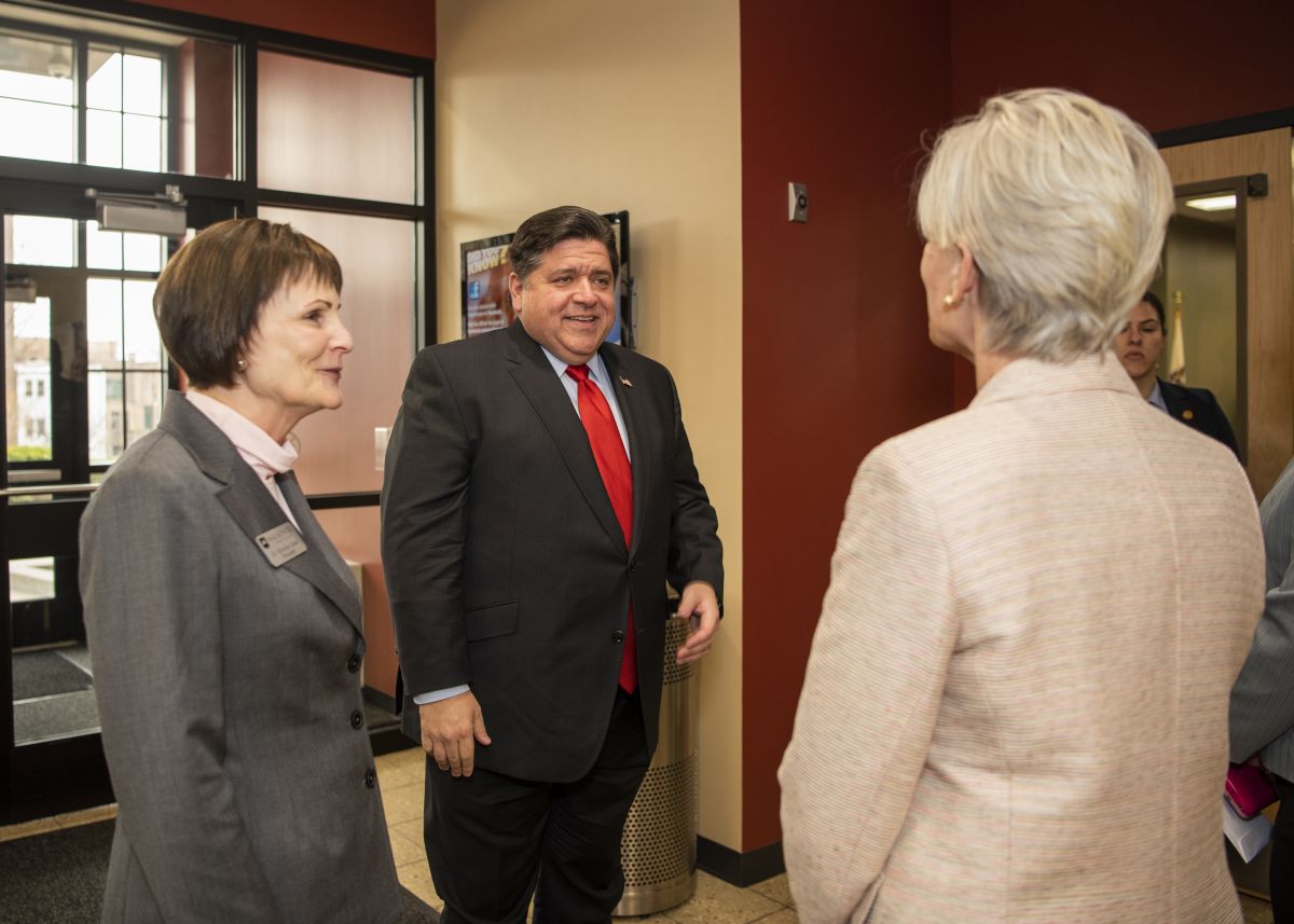 Dr. Sobek with Governor Pritzker