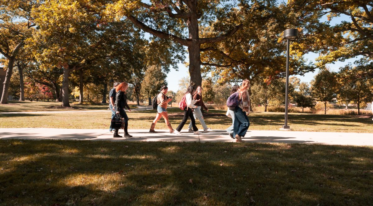 Students walking