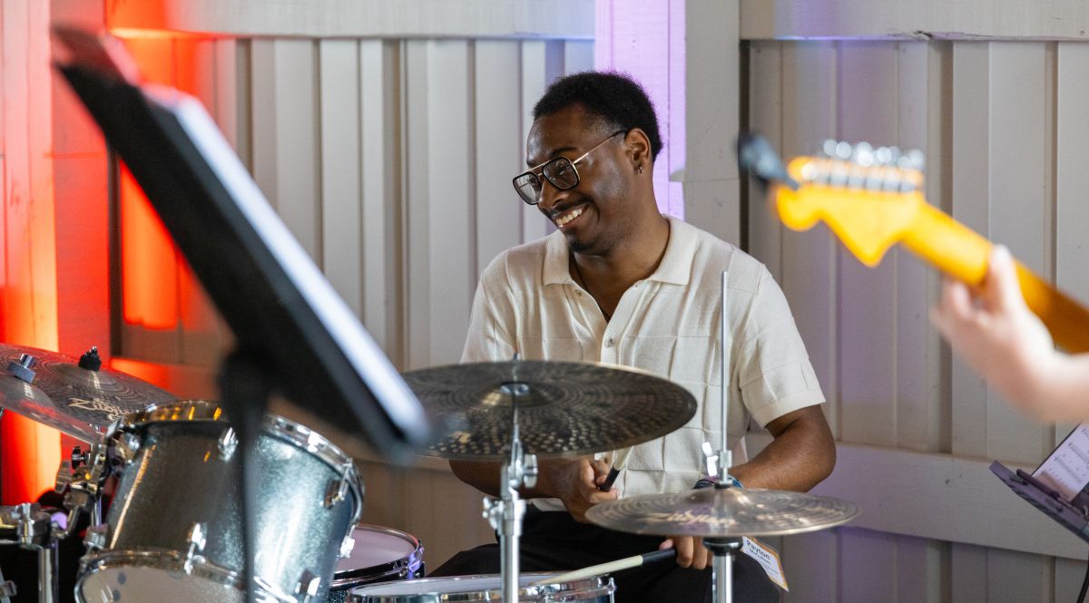 Drummer playing the drums