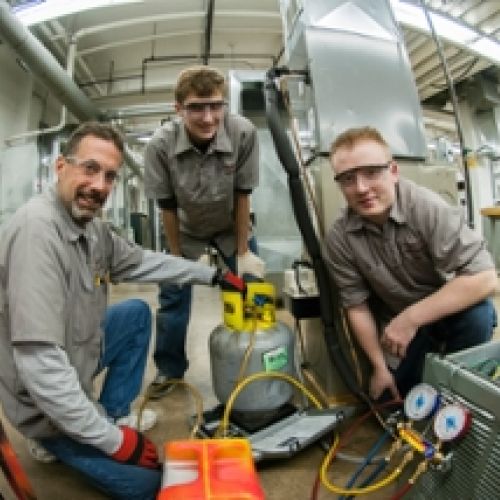 Photo of HVAC students