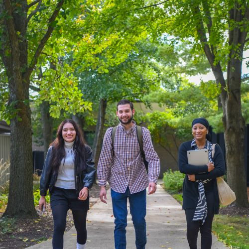 Students walking to class