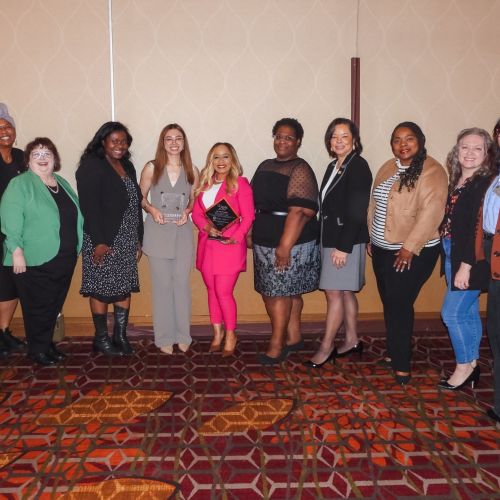 Waubonsee Community College employees gathered to honor Executive Vice President and Chief of Staff Dr. Toya Webb, recently named a 2026 Woman of Power by the Quad County Urban League.