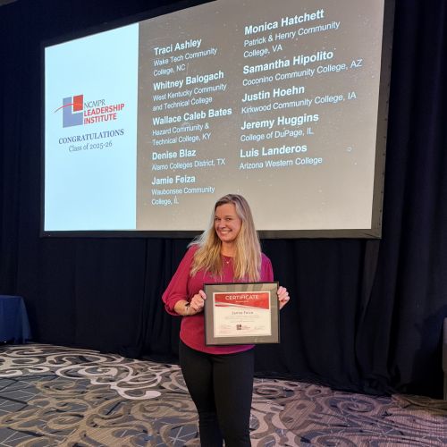 Jamie Feiza, Marketing and Communications Coordinator, graduated from NCPMR’s premier Leadership Institute during council's national conference held on March 18–20, 2026, in Washington, D.C. posing with award