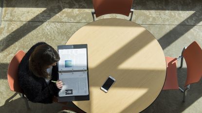 Students Studying in Plano Campus Overhead View