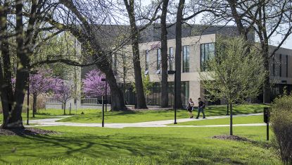 Student Center Students Walking Sugar Grove