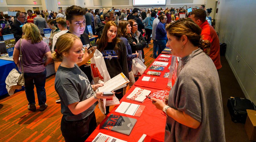 Students at College Night event