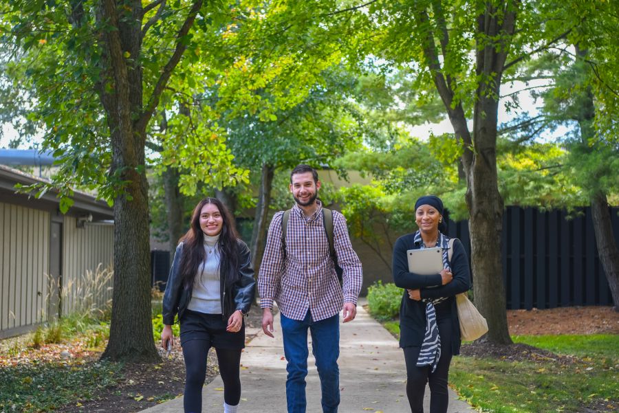 Students walking to class